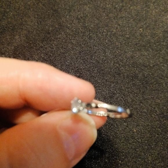 Classic Minimalist Silver Diamond Solitaire - Picture 6 of 9